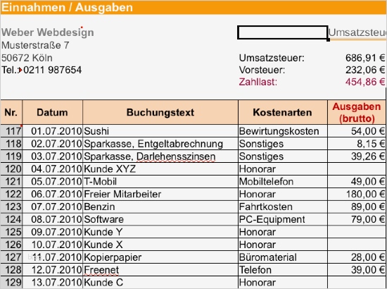 Einfache Einnahmen überschuss Rechnung Vorlage Beste Einnahmen Ausgabenrechnung Leicht Gemacht Mit Excel Oder