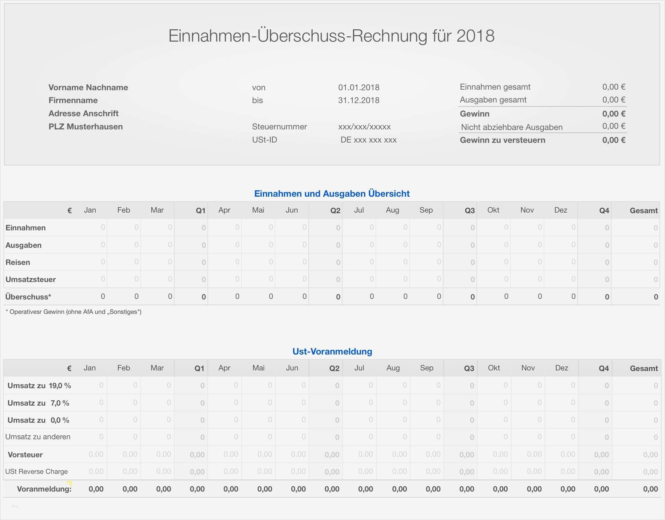Einfache Einnahmen überschuss Rechnung Vorlage Bewundernswert Numbers Vorlage Einnahmen Überschuss Rechnung EÜr 2018