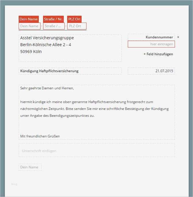 Einfache Kündigung Vorlage Wunderbar asstel Haftpflichtversicherung Kündigung Vorlage