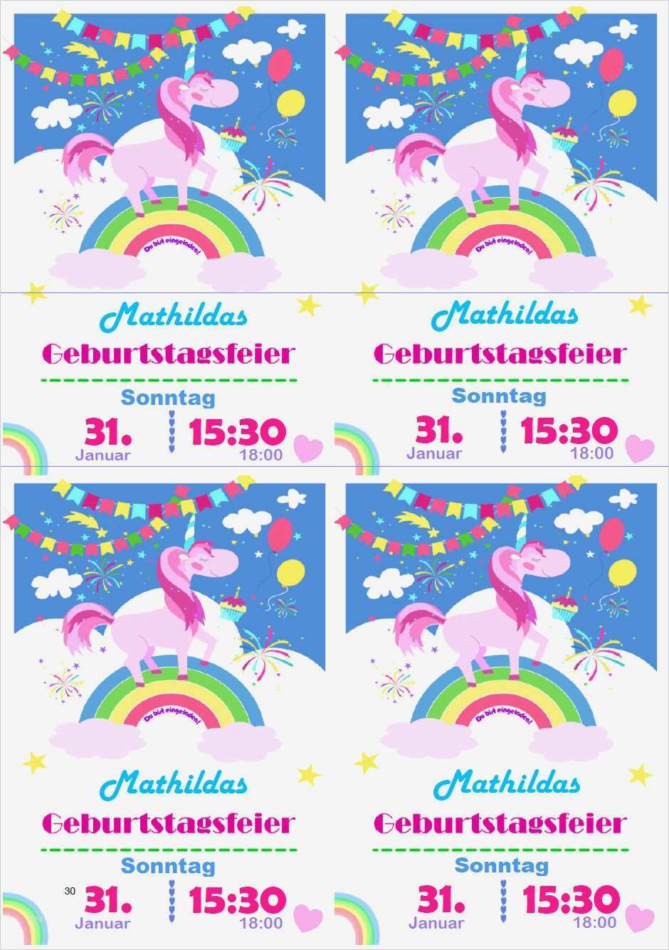 Einhorn Einladung Vorlage Inspiration Einhorn Einladung ⋆ Kindergeburtstag Planen