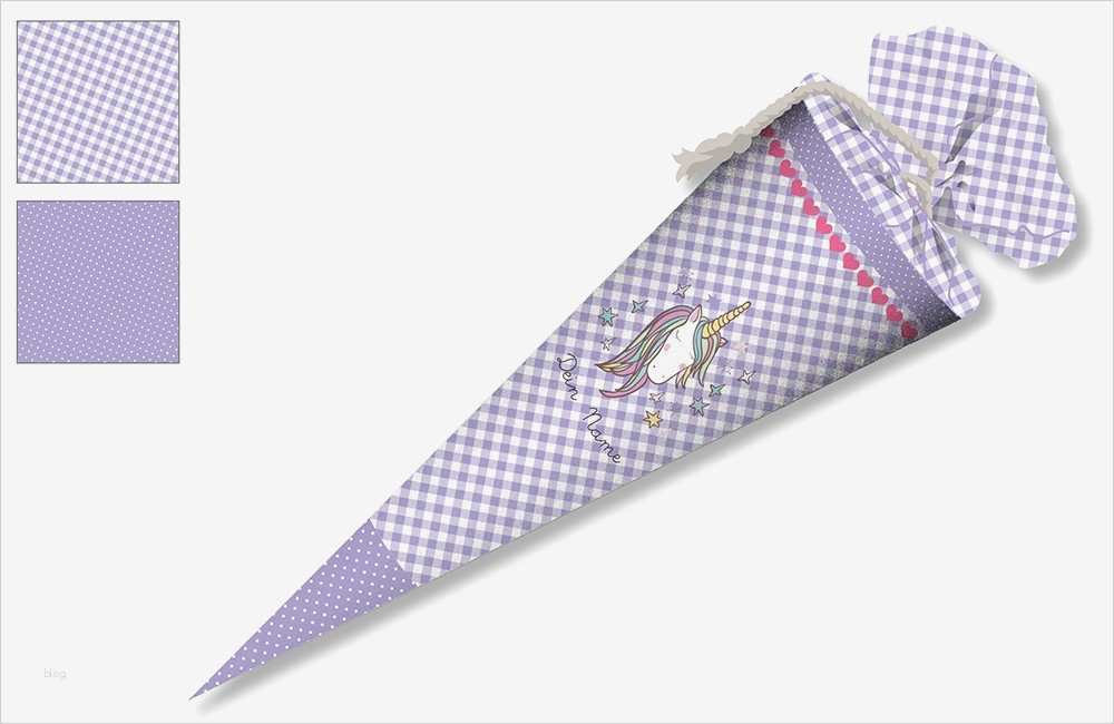 Einhorn Vorlage Zum Nähen Cool Diy Nähset Schultüte Einhorn Lila Karo Zum Selber Nähen