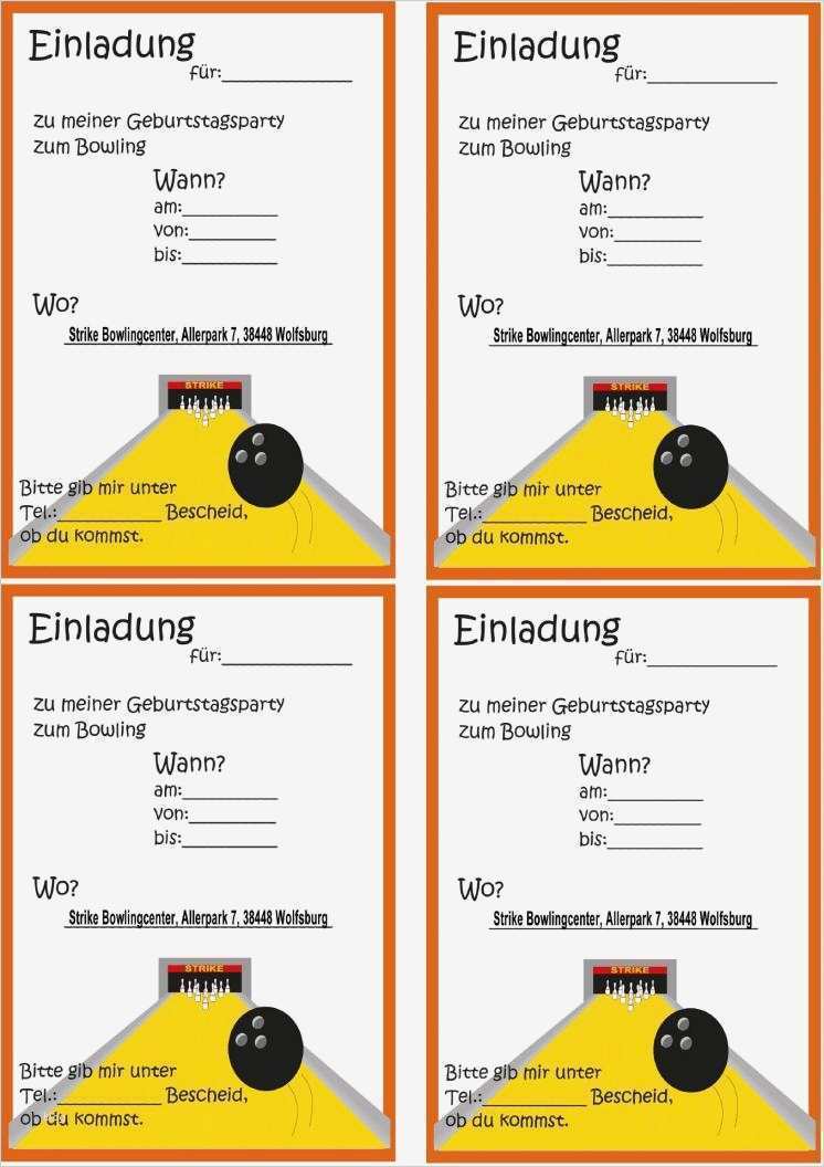Einladung Bowling Vorlage Kostenlos Erstaunlich Geburtstagseinladungen