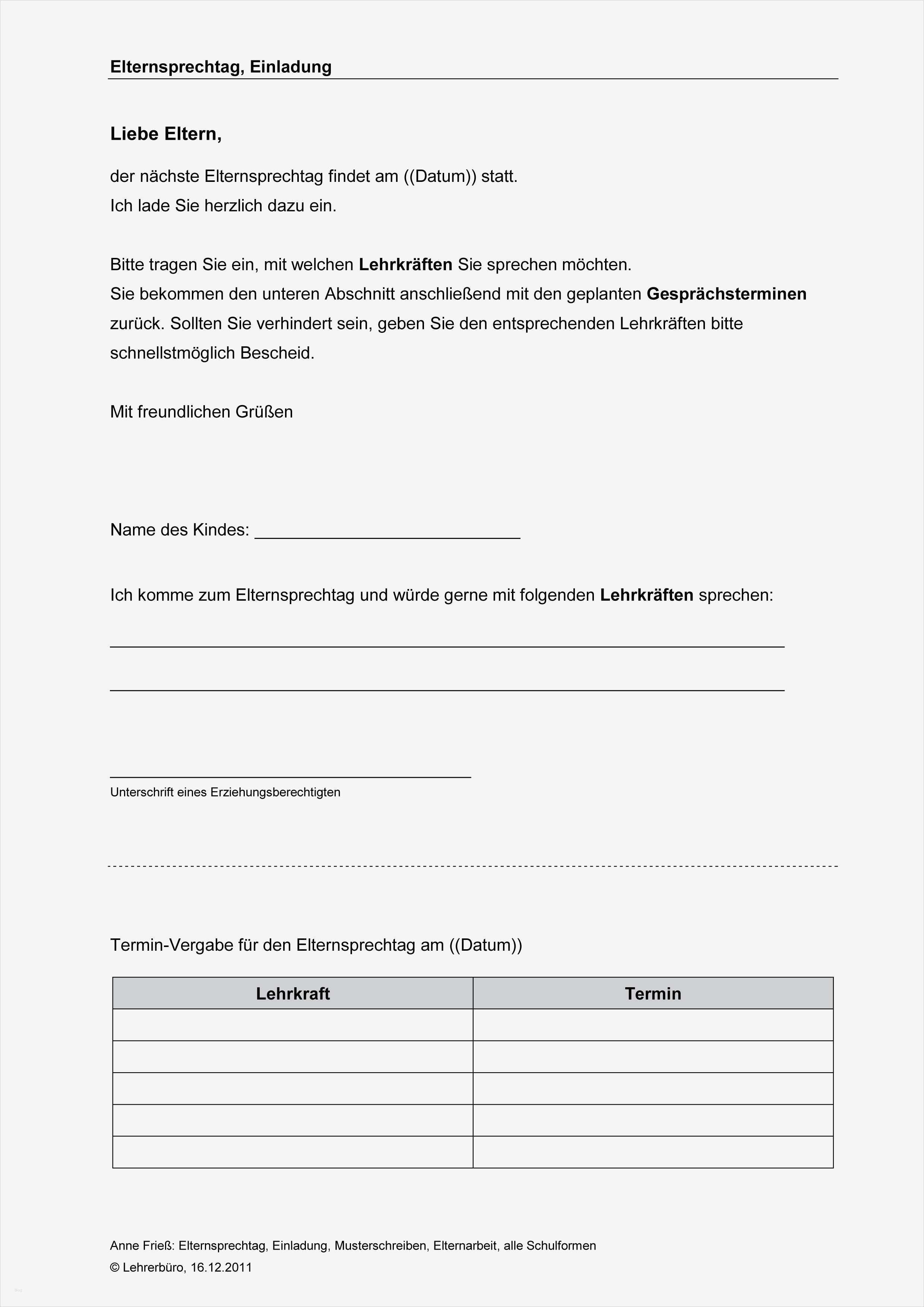 Einladung Elternabend Kindergarten Vorlage Einzigartig Best Einladung Elternabend Grundschule
