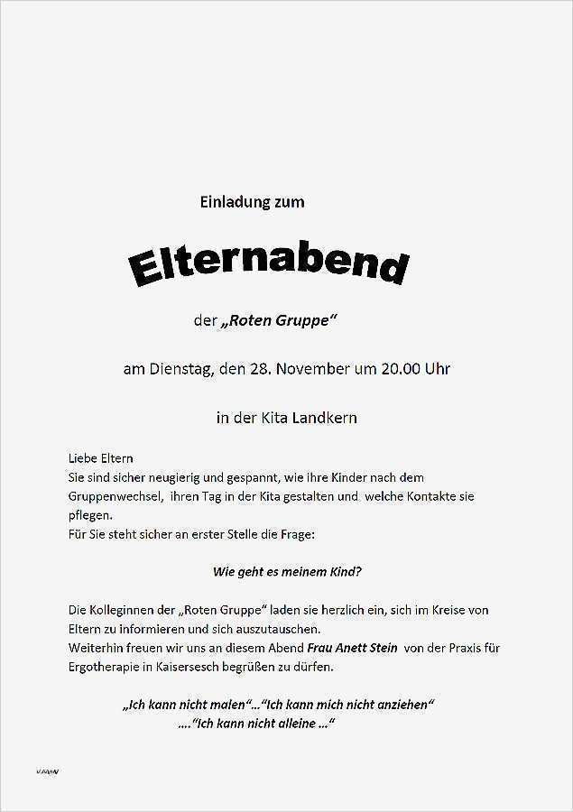 Einladung Elternabend Kindergarten Vorlage Schön Einladung Fein Einladung Elternabend Kita Schick
