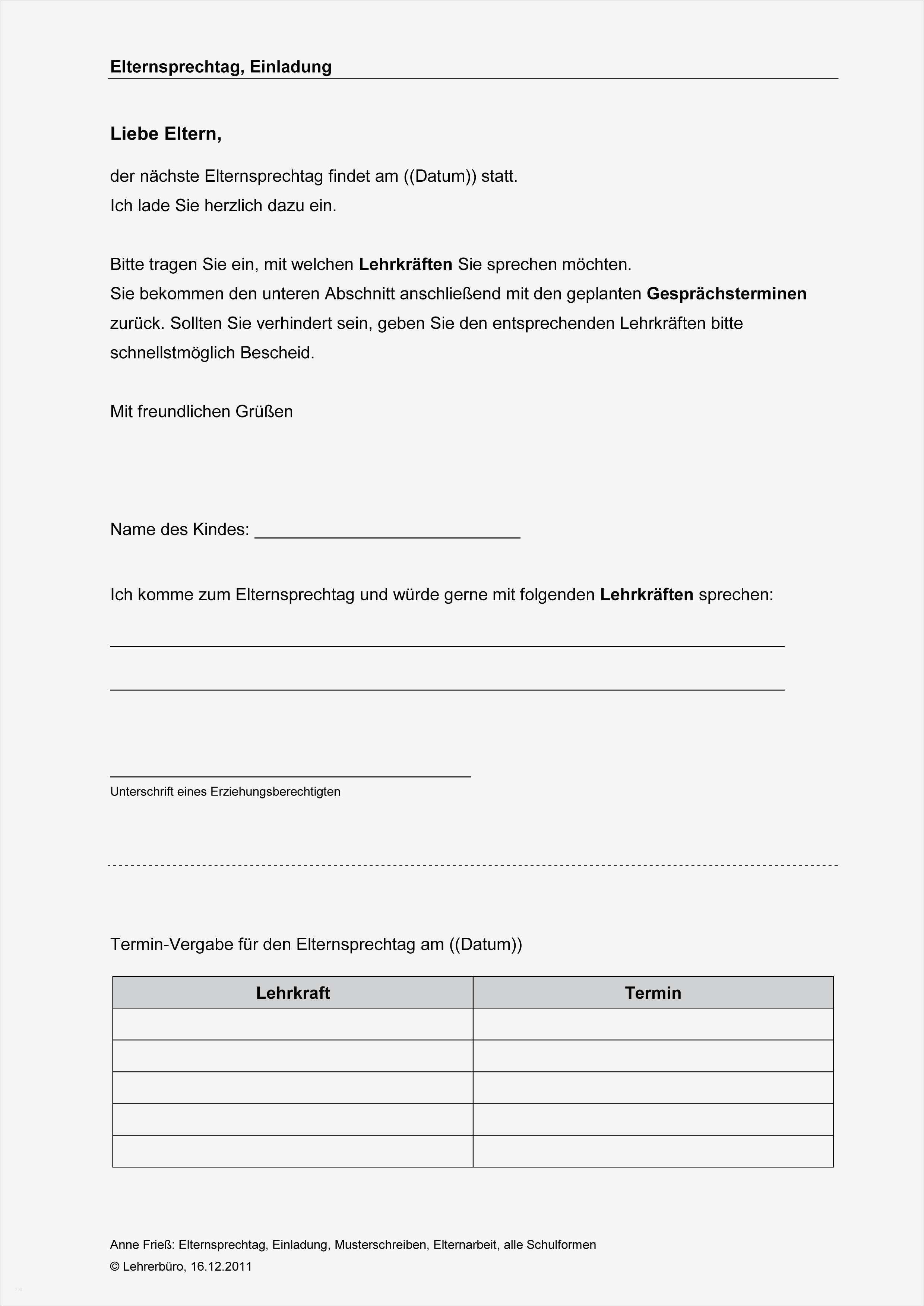 Einladung Elterngespräch Kindergarten Vorlage Erstaunlich Arbeitshilfen · Grundschule · Lehrerbüro