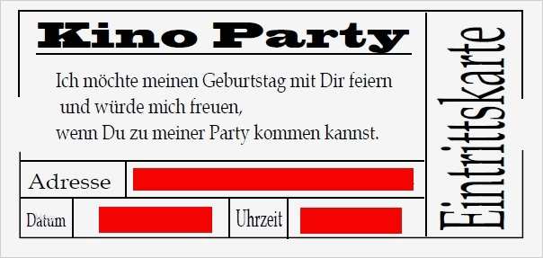 Einladung Kindergeburtstag Kino Vorlage Inspiration Kino Einladungskarten Designideen