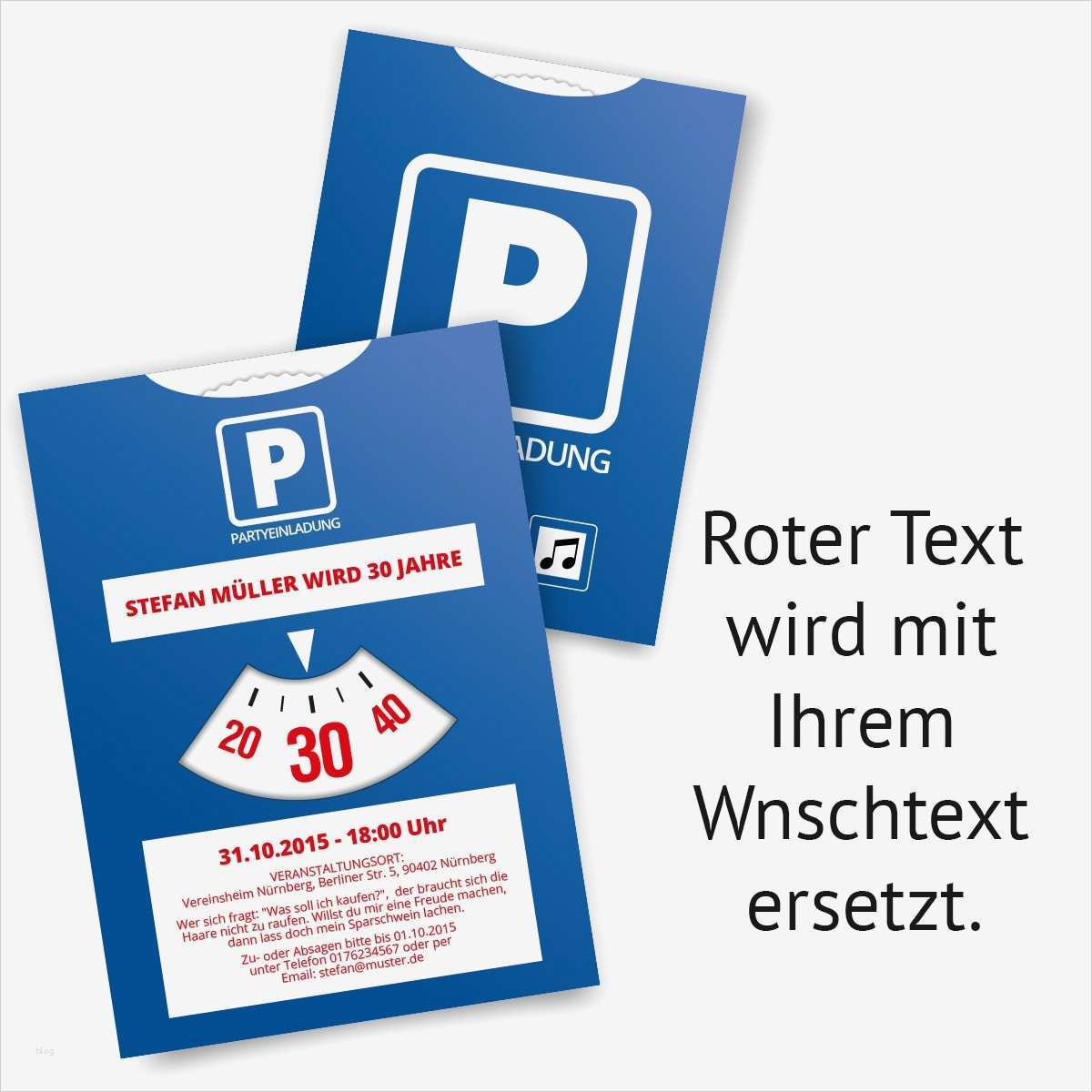 Einladung Parkscheibe Vorlage Cool Parkscheibe Einladungskarten Zum Geburtstag