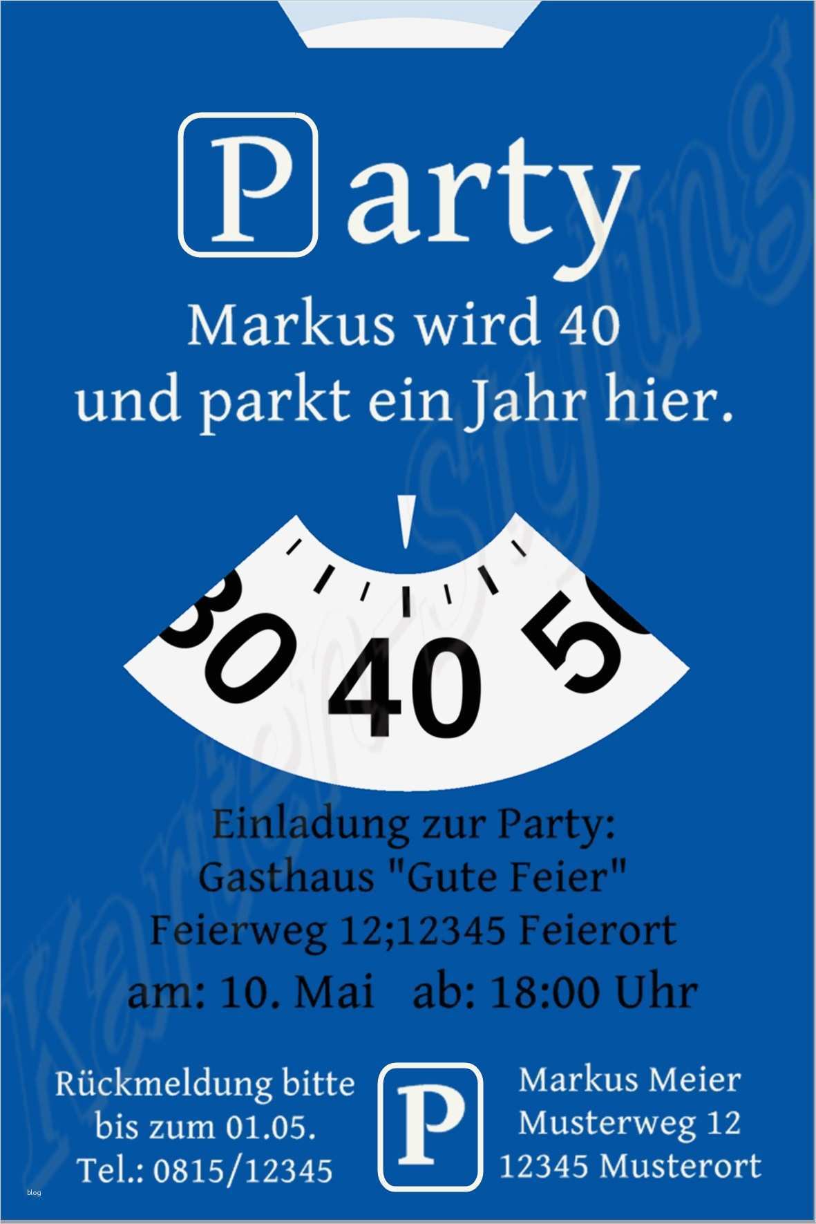Einladung Parkscheibe Vorlage Süß 40 Einladung Geburtstag Bier Flasche Motto Danksagung