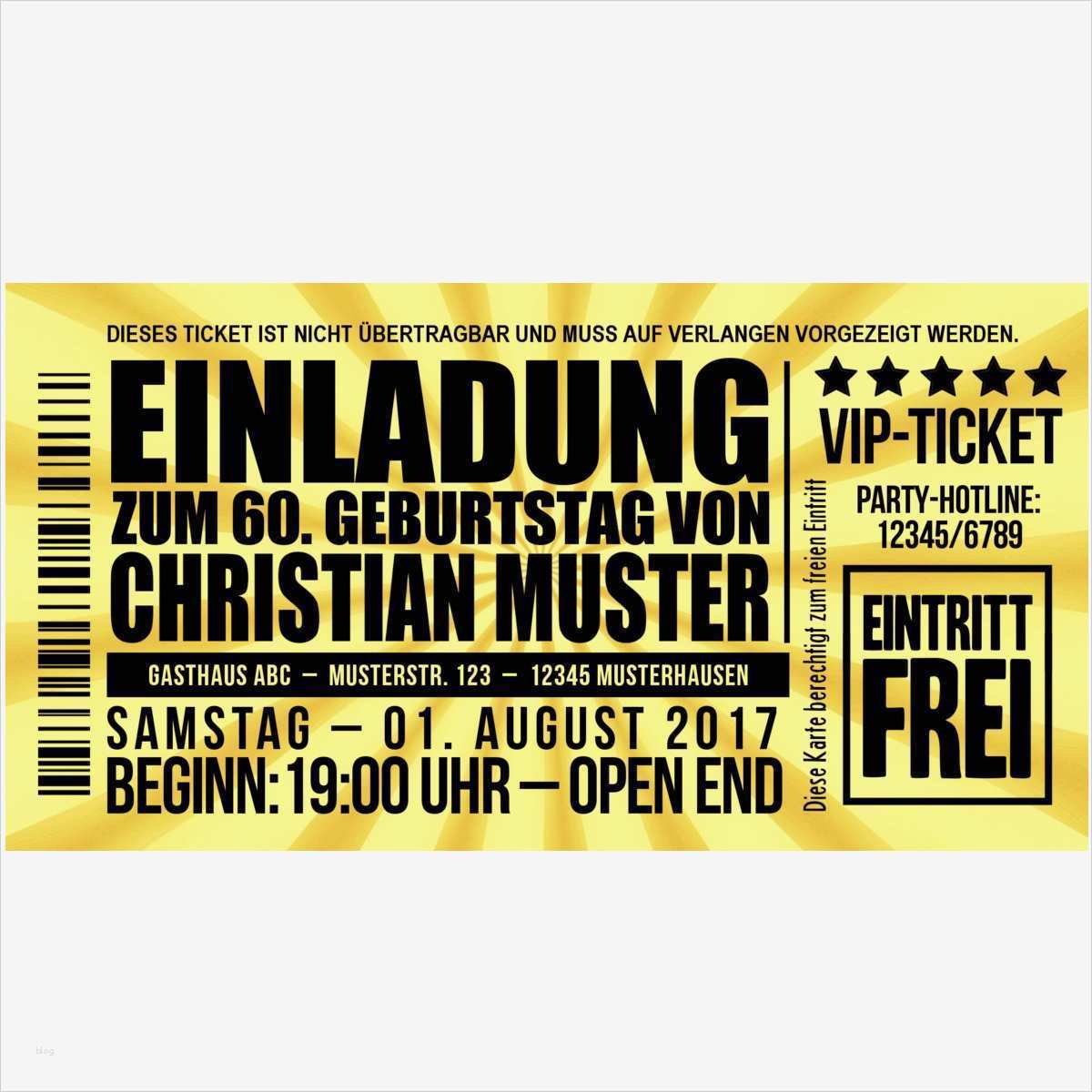 Einladung Vip Ticket Vorlage Erstaunlich Vip Einladungskarten Ticket Einladung 60 Geburtstag