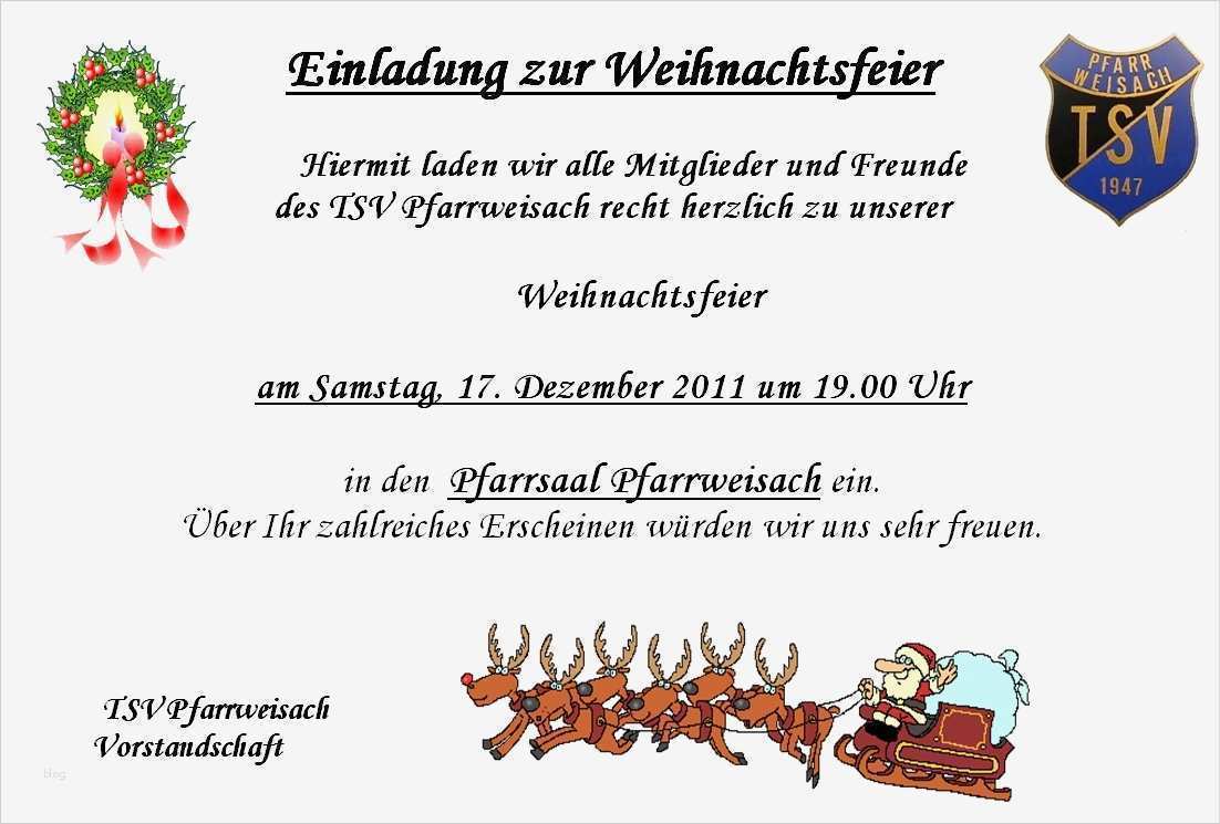 Einladung Weihnachtsfeier Firma Vorlage Angenehm Tsv Pfarrweisach