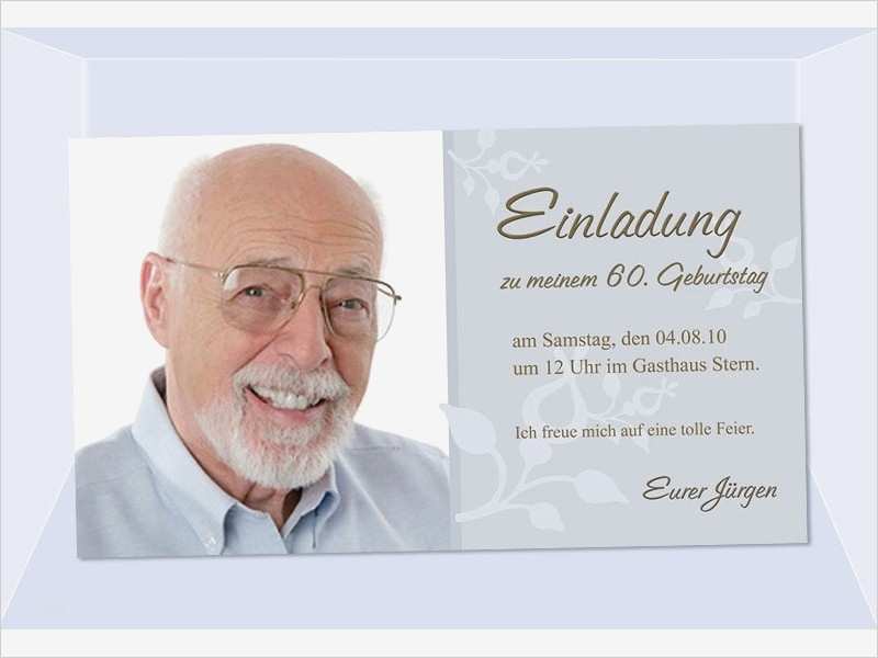 Einladungskarten 75 Geburtstag Vorlagen Hübsch Einladung 60 Geburtstag Fotokarte Einladungskarten Grau