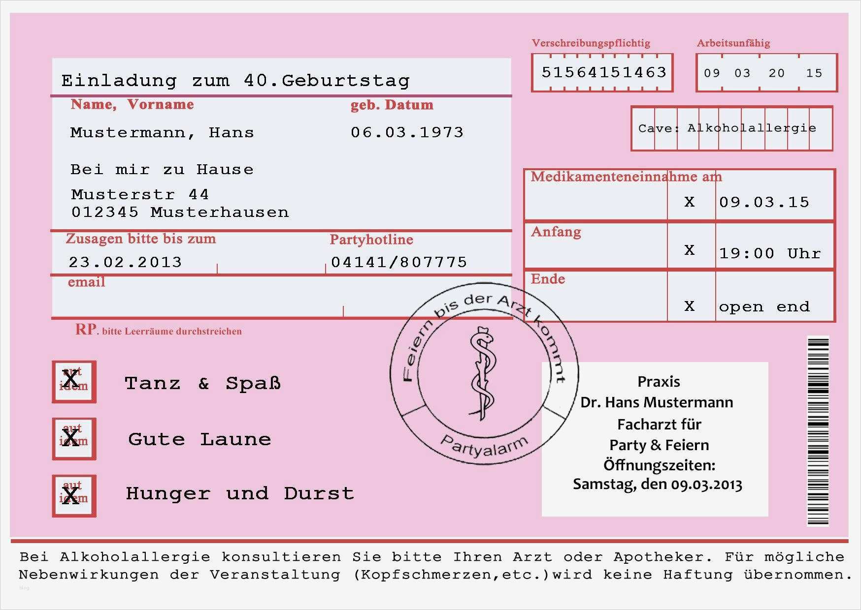 Einladungskarten Abschlussfeier Vorlagen Neu Einladung 40 Geburtstag