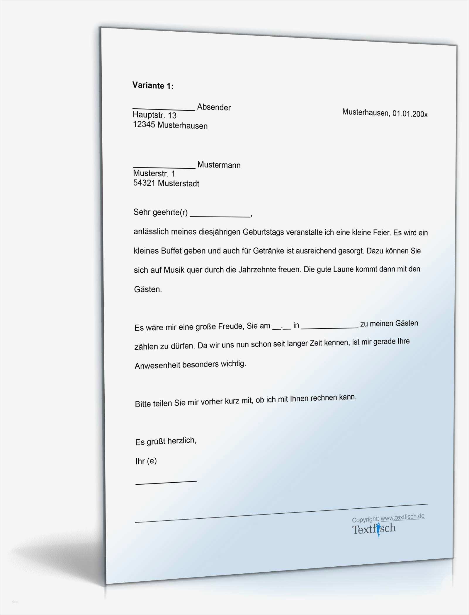 Einladungsschreiben Visum Vorlage Fabelhaft Einladung Zum Geburtstag