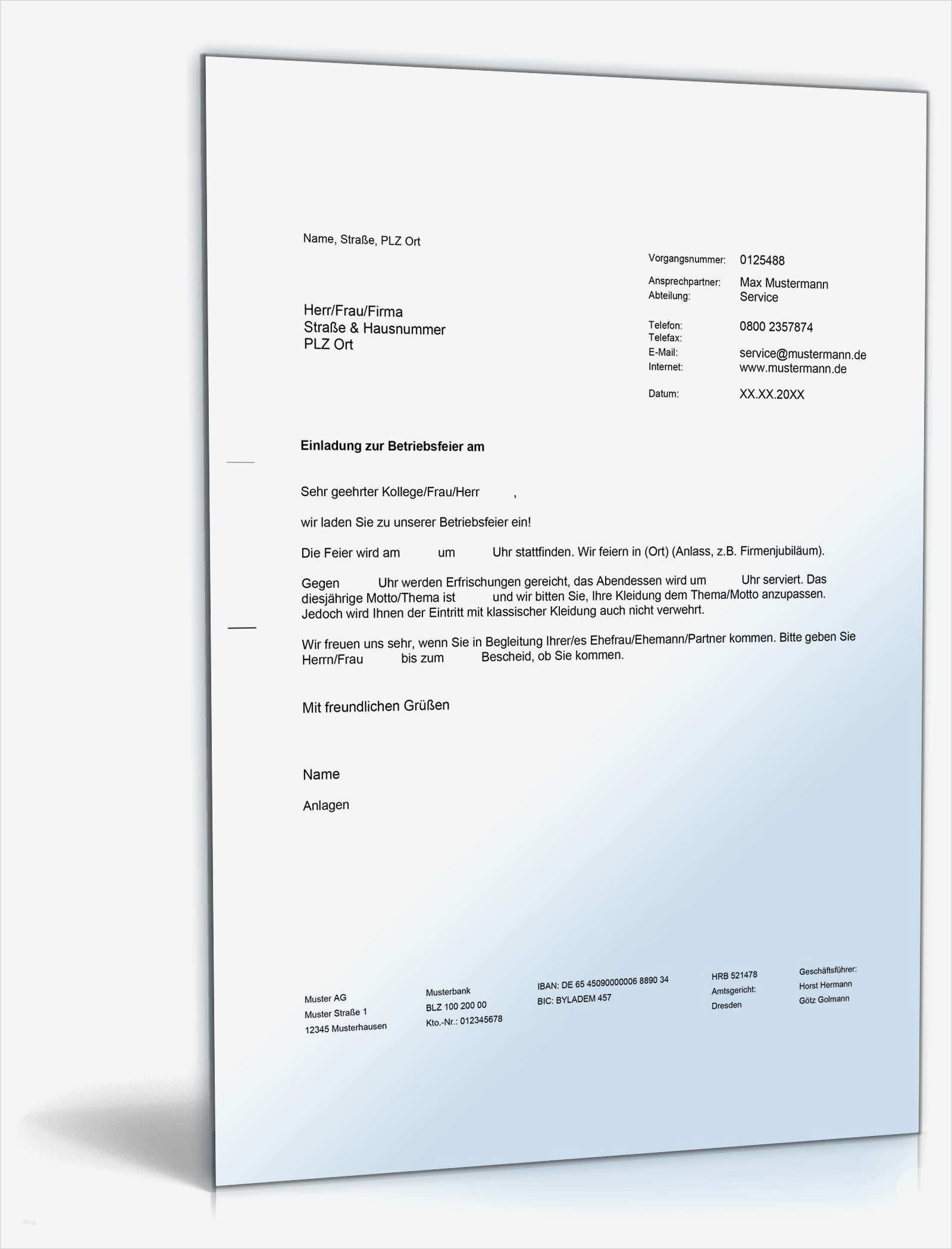 Einladungsschreiben Visum Vorlage Genial Einladung Betriebsfeier