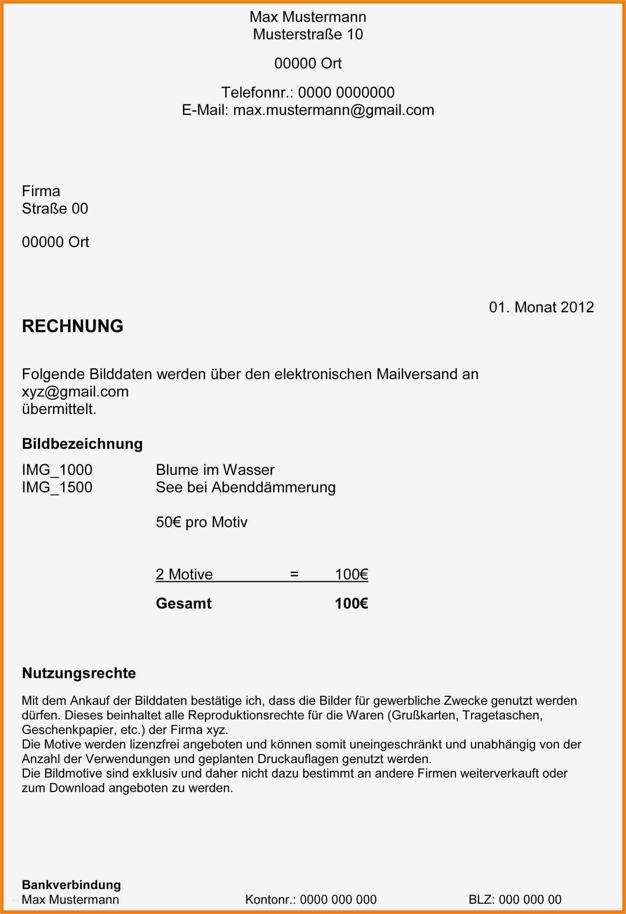 Einmalige Rechnung Als Privatperson Vorlage Gut 13 Rechnung Als Privatperson