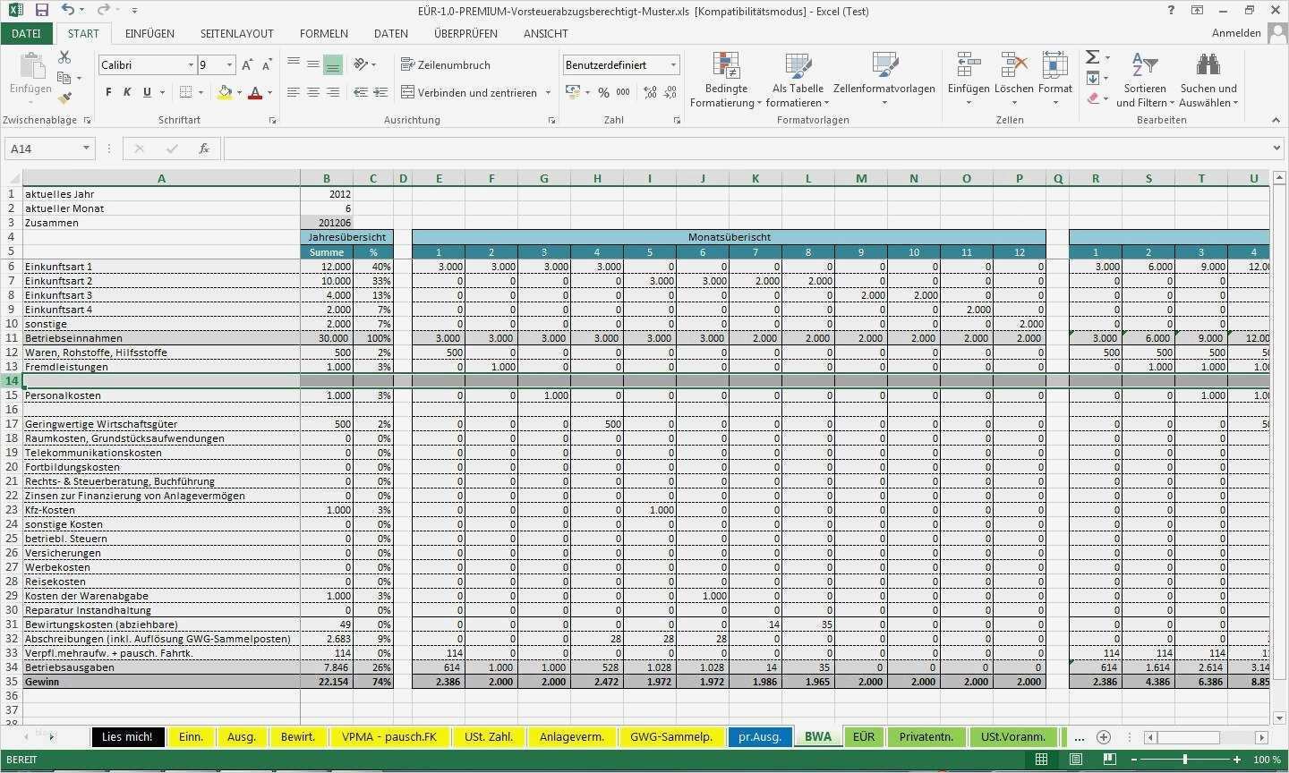 Einnahmen Ausgaben Kleinunternehmer Vorlage Erstaunlich Einnahmen Ausgaben Excel Vorlage Kleinunternehmer