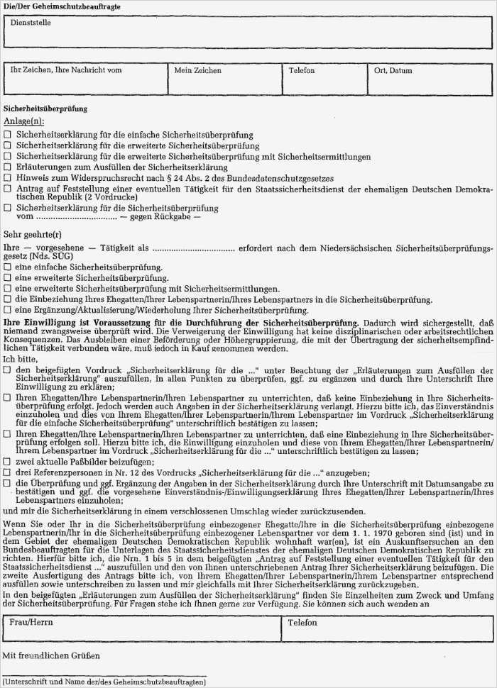 Einsichtnahme Personalakte öffentlicher Dienst Vorlage Schönste Charmant Sicherheitserklärung Vorlage Galerie Bilder