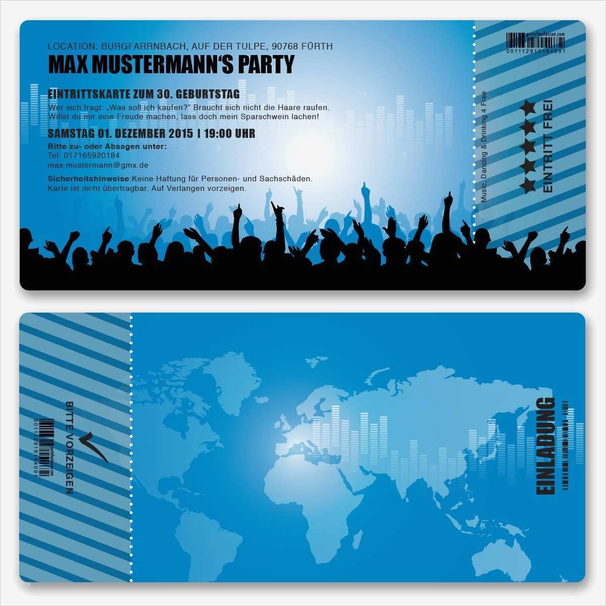 Eintrittskarte Geburtstag Vorlage Cool Einladungskarten Als Eintrittskarte Festivalticket Bestellen