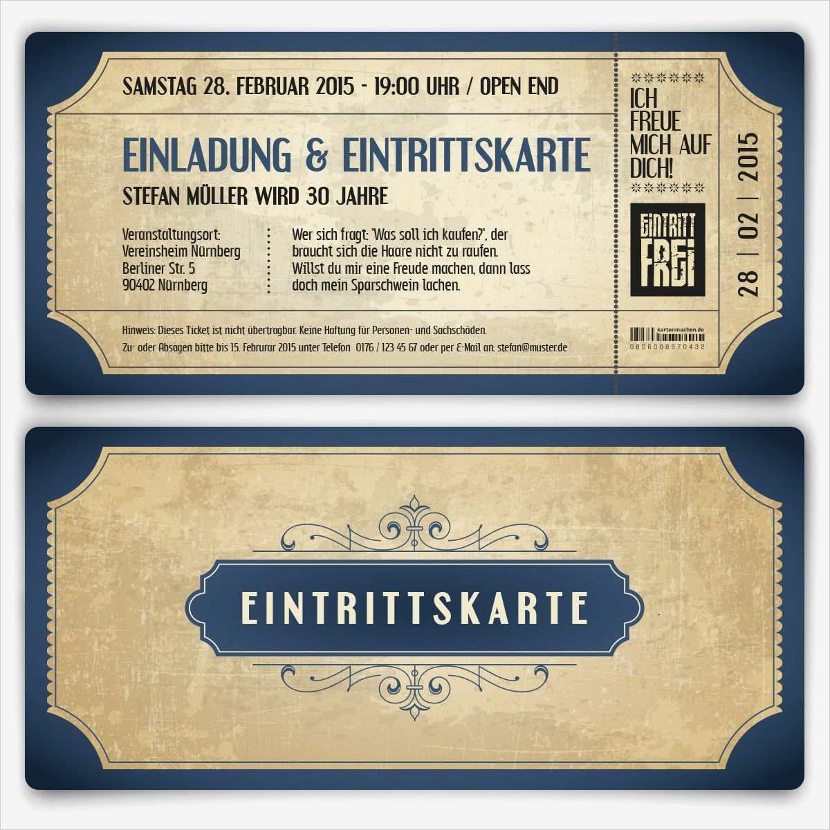Eintrittskarte Geburtstag Vorlage Einzigartig Einladungskarten Geburtstag Eintrittskarte