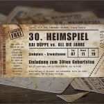 Eintrittskarte Geburtstag Vorlage Luxus Einladung Zum 30 Geburtstag