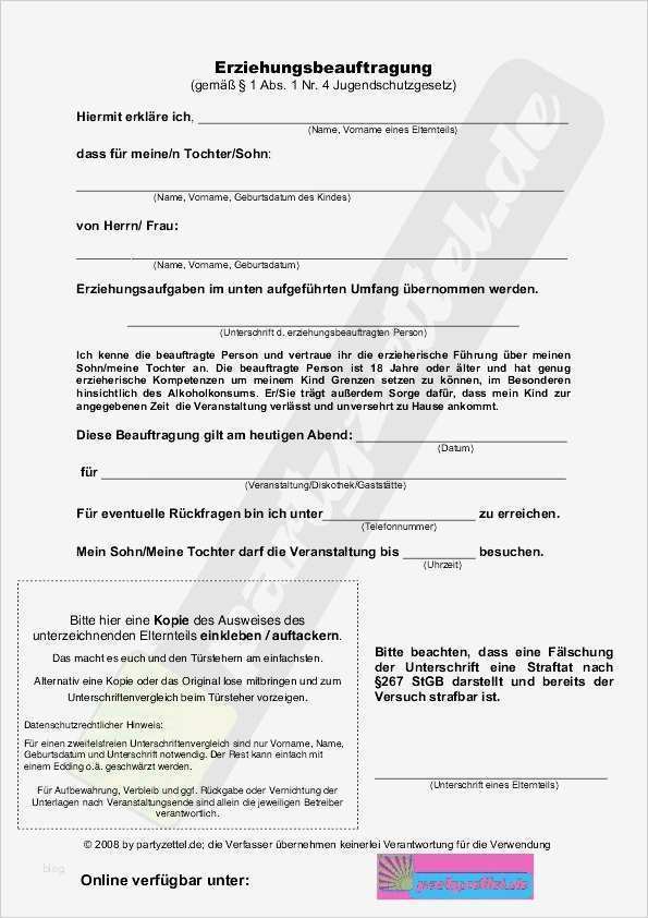 Einverständniserklärung Videoüberwachung Vorlage Cool Partyzettel Muttizettel Vorlage Zur