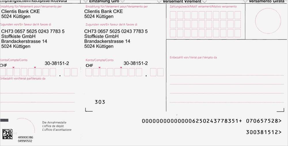 Einzahlungsschein Schweiz Vorlage Wunderbar Stoffladen In Küttigen Lineshop Für