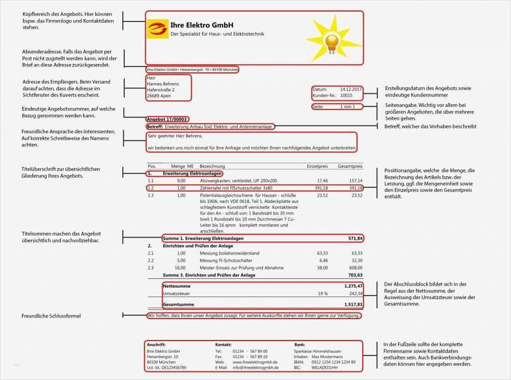 74 Genial Elektro Angebot Vorlage Abbildung 1 Elektro Angebot Vorlage Inspiration Ein Angebot Schreiben Was Muss Ich Als Handwerker