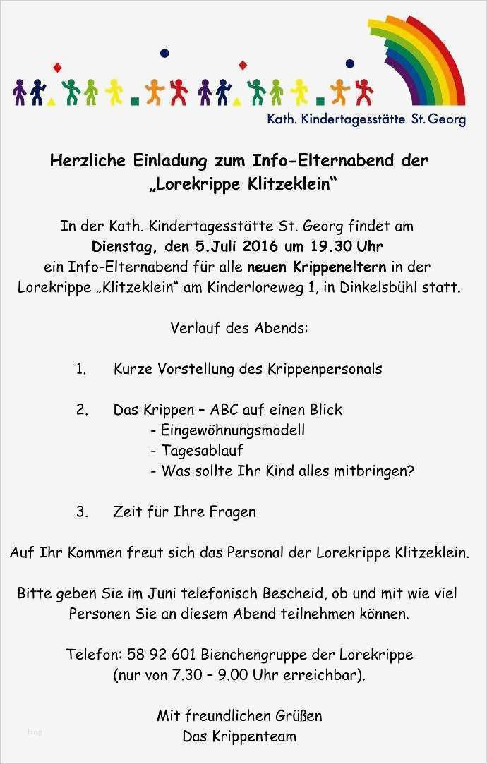 Elternbrief Vorlage Ausflug Best Of 05 07 2016 Info Elternabend Krippe Neue Eltern