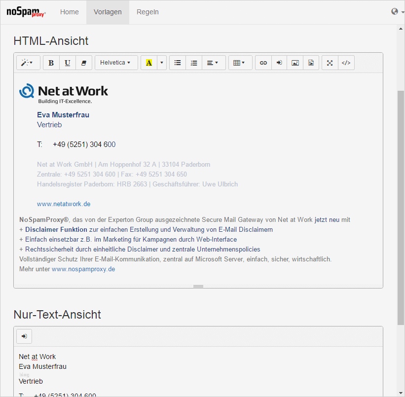 Email Disclaimer Vorlage Erstaunlich Nospamproxy Disclaimer Screenshot Vorlage E Mail Signatur