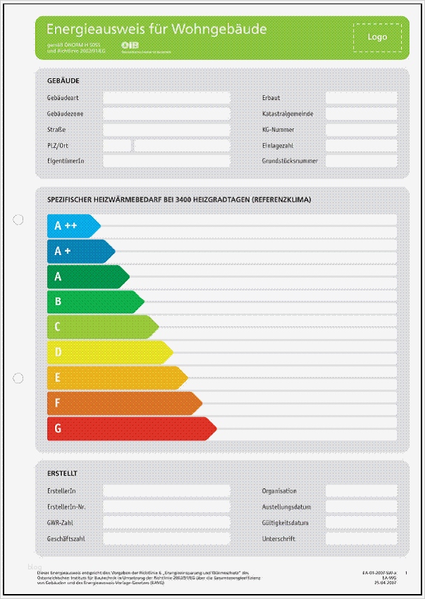 Energieausweis Excel Vorlage Neu Einreichplan