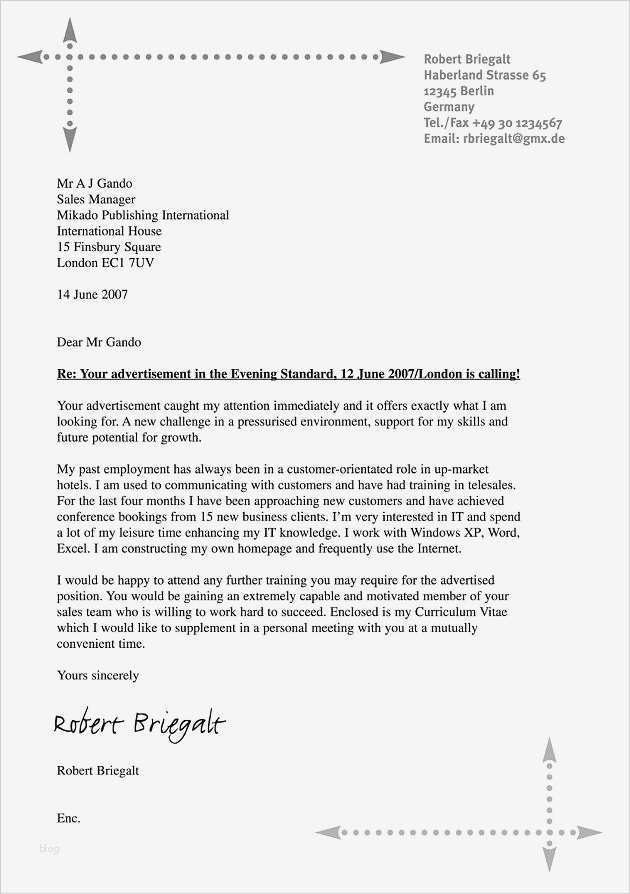 Englische E Mail Schreiben Vorlage Einzigartig Das Anschreiben Cover Covering Letter Focus Line