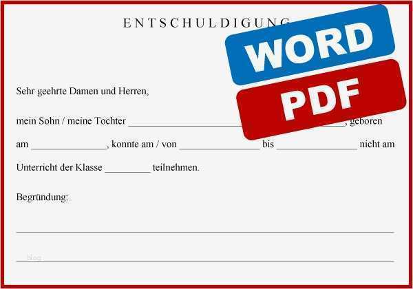 Entschuldigung Schule Vorlage Word Elegant Download Entschuldigung Für Schule Word Pdf