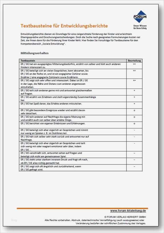 Entwicklungsbericht Vorlage Kindergarten Bewundernswert Med Online