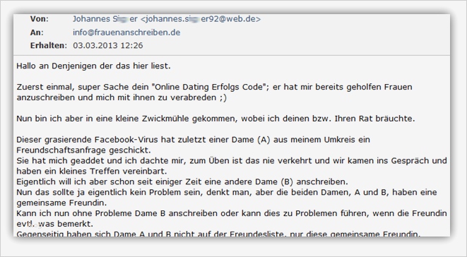 Erste Mail An Eine Frau Vorlage Angenehm Testimonial Und Erfahrungsbericht Zum Line Dating