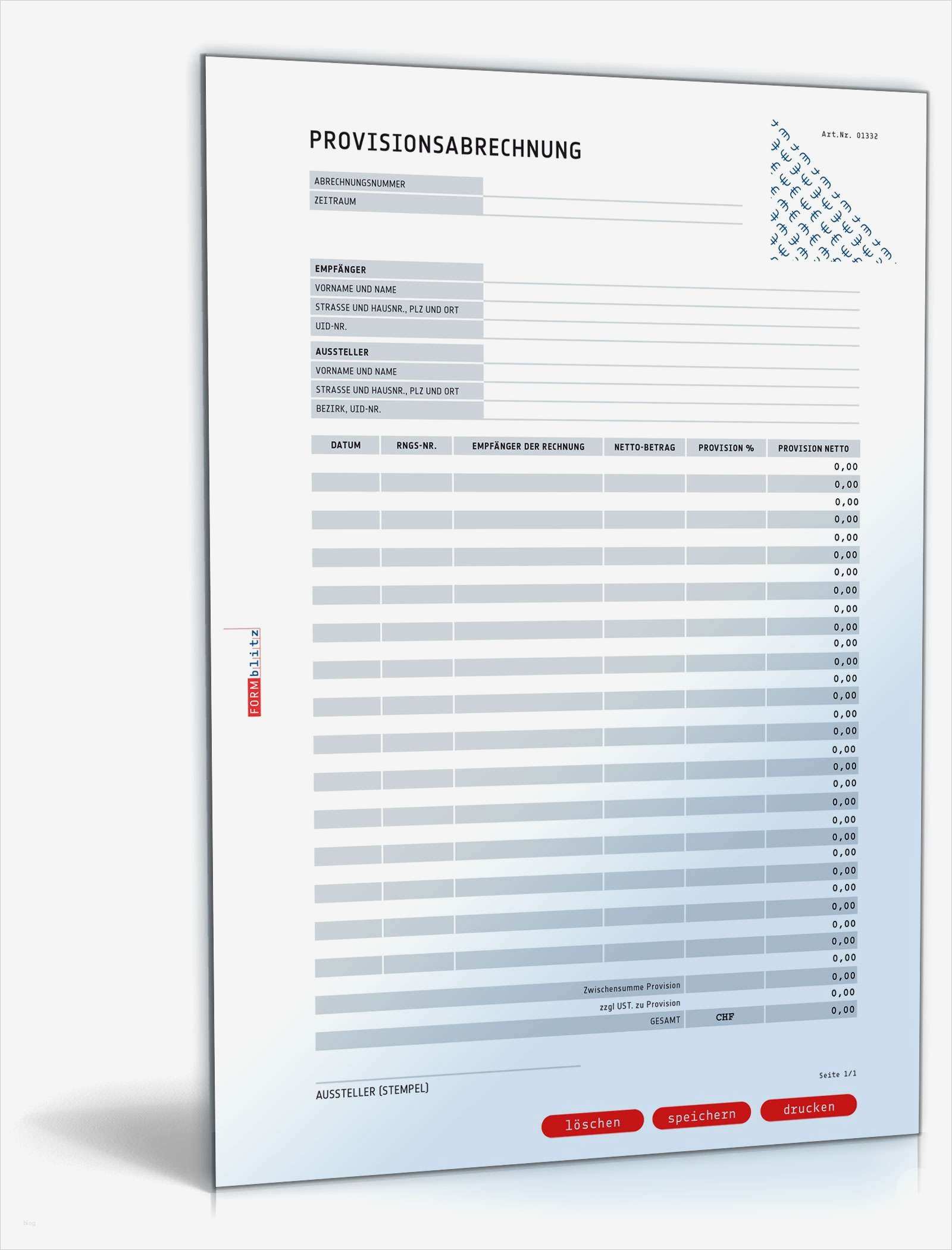 Ertragsvorschau Vorlage Kostenlos Inspiration Provisionsabrechnung Muster Vorlage Zum Download