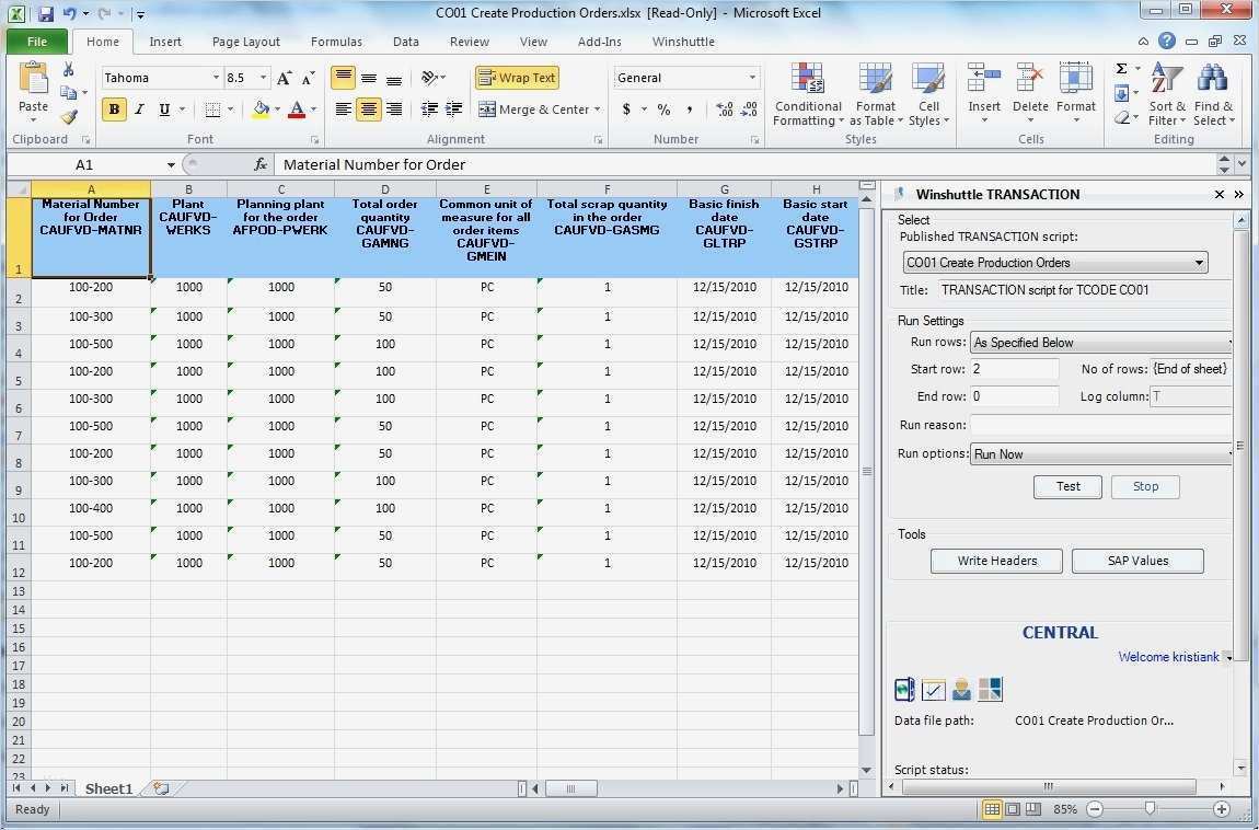 Excel Produktionsplanung Vorlage Genial Sap Co01