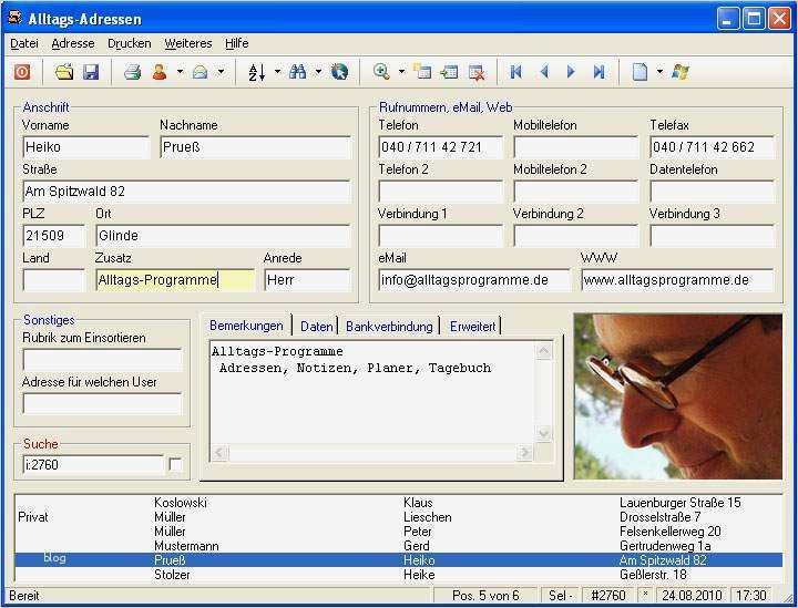 Excel Vorlage Adressen Schön Alltags Adressen Download