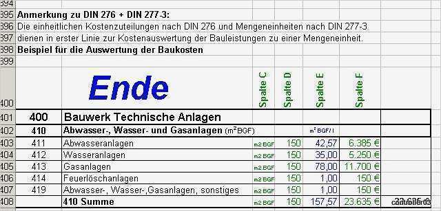 Excel Vorlage Baukosten Schönste Din 276 Baukosten 2016 Bruttorauminhalt Umbauter Raum Eur