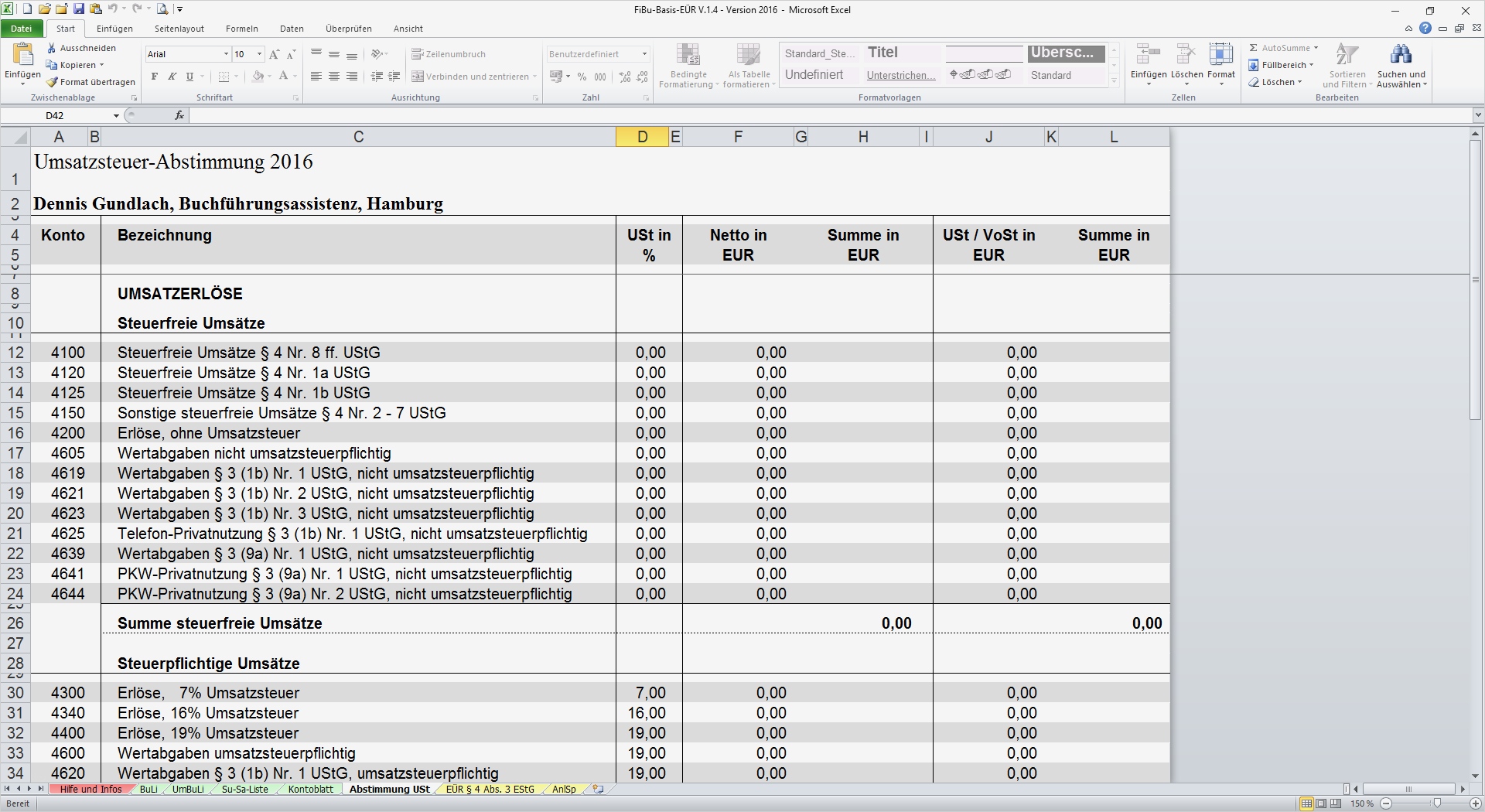 Excel Vorlage Bilanz Guv Angenehm Fibu Basis Bilanz V 1 4 Version 2016