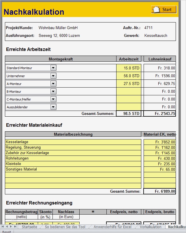 Excel Vorlage Kalkulation Angenehm Vor Und Nachkalkulation Excel Vorlage Zum Download