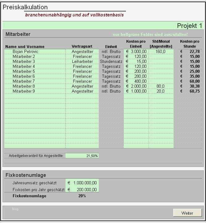 Excel Vorlage Kalkulation Best Of Excel tool Preiskalkulation