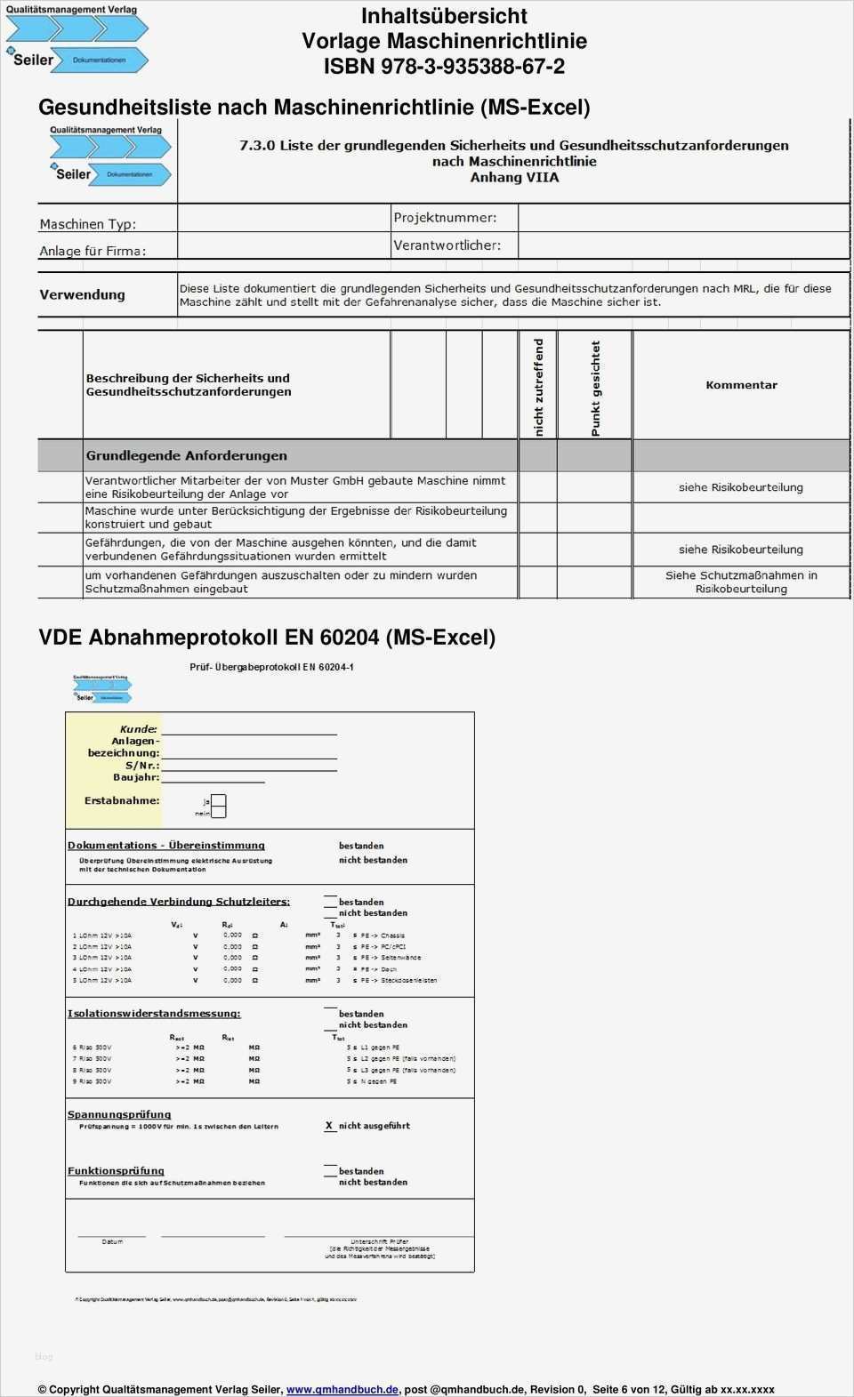 Excel Vorlage Risikoanalyse Maschinenrichtlinie Großartig Vorlage Maschinenrichtlinie Pdf