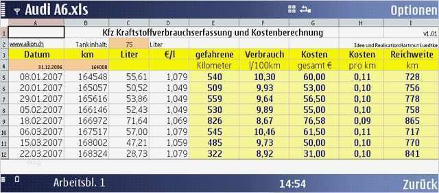 Excel Vorlagen Stromverbrauch Kostenlos Luxus Kraftstoffverbrauchs Rechner Download Chip