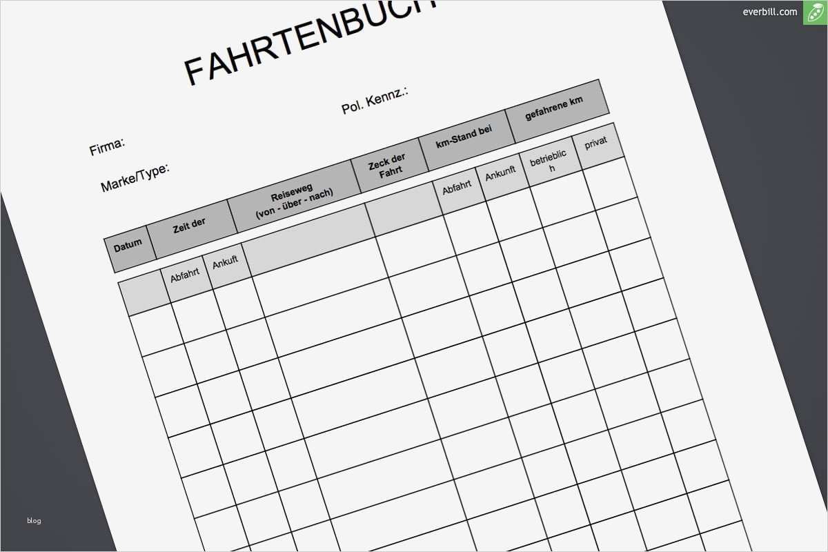 Fahrtenbuch Vorlage Pdf Kostenlos Wunderbar Fahrtenbuch Muster Jetzt Kostenlos Herunterladen Everbill