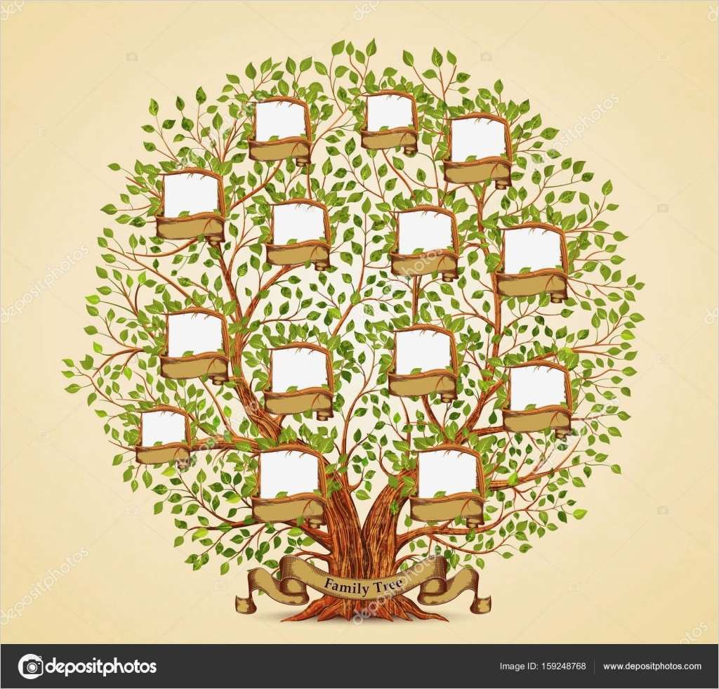 Family Tree Vorlage Erstaunlich Stammbaum Vorlage Jahrgang Vektor Illustration
