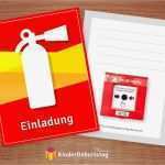 Feuerwehrmann Sam Vorlage Wunderbar Einladungskarten Feuerwehr Zur Kinderparty Kostenlose