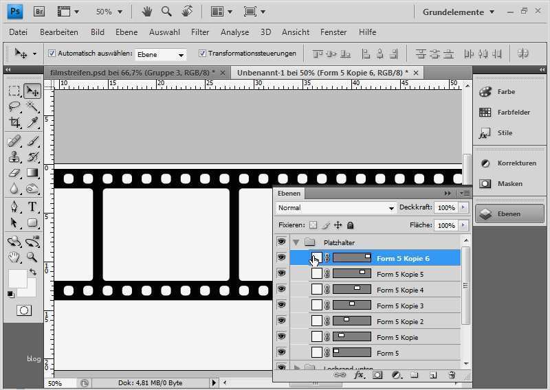 Filmstreifen Vorlage Für Fotos Neu Streifen Mit Spiegelung Und Transformation Erstellen