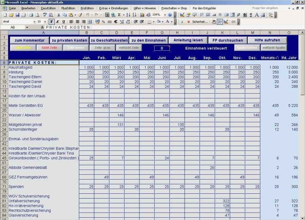 Finanzplan Excel Vorlage Privat Neu Groß Excel Ausgabevorlage Zeitgenössisch Ideen