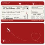 Flugticket Einladung Vorlage Schönste Einladungskarten Zur Hochzeit Als Flugticket – Rot