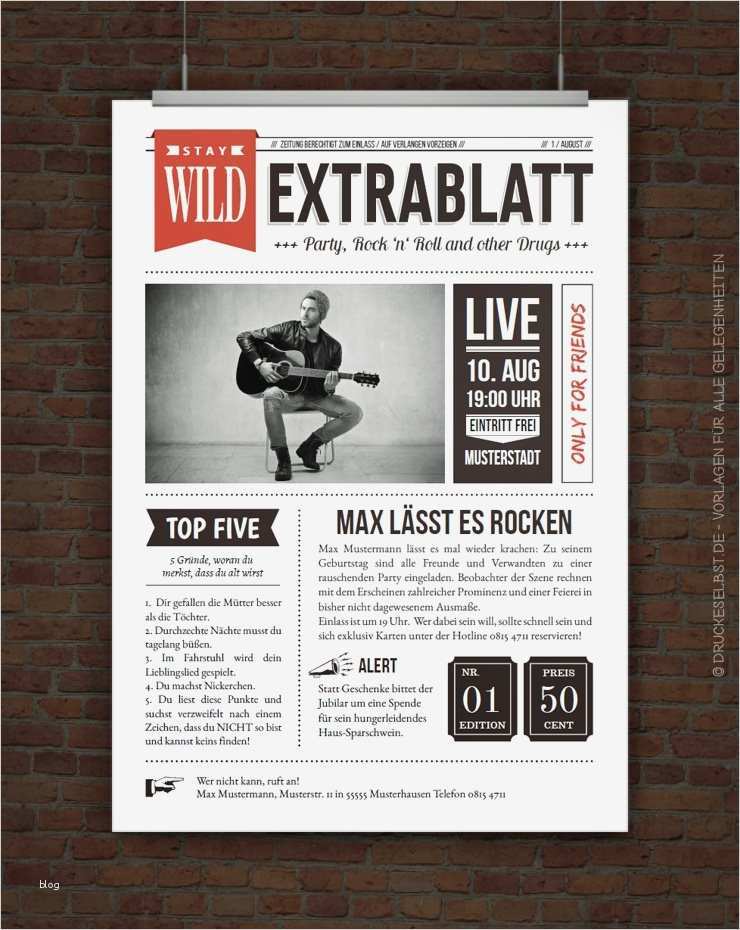 Flyer Selber Machen Vorlagen Einzigartig Drucke Selbst Einladung Rock N Roll